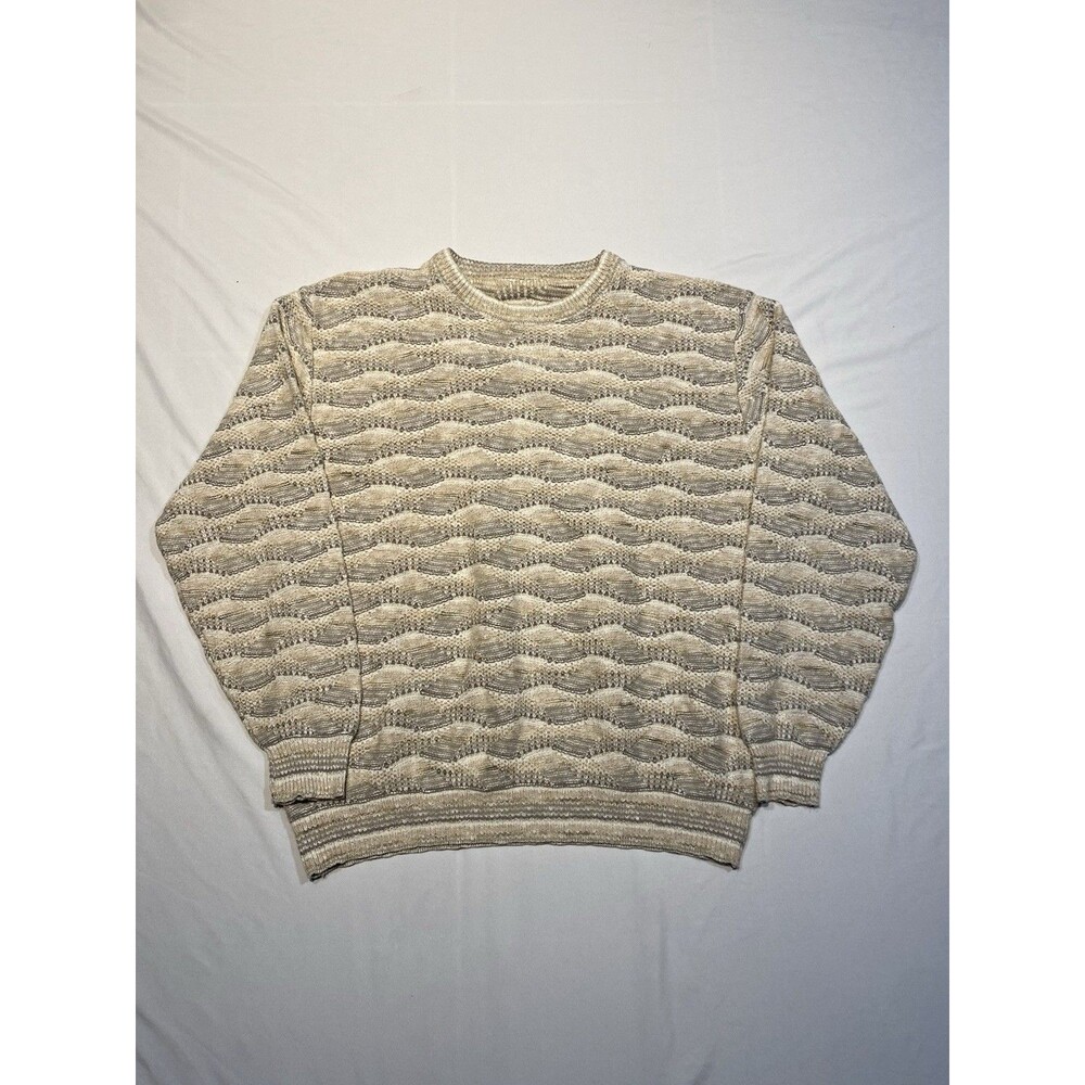 Vintage Retro Sweater Coogi Style Tan Pullover Size about a Medium